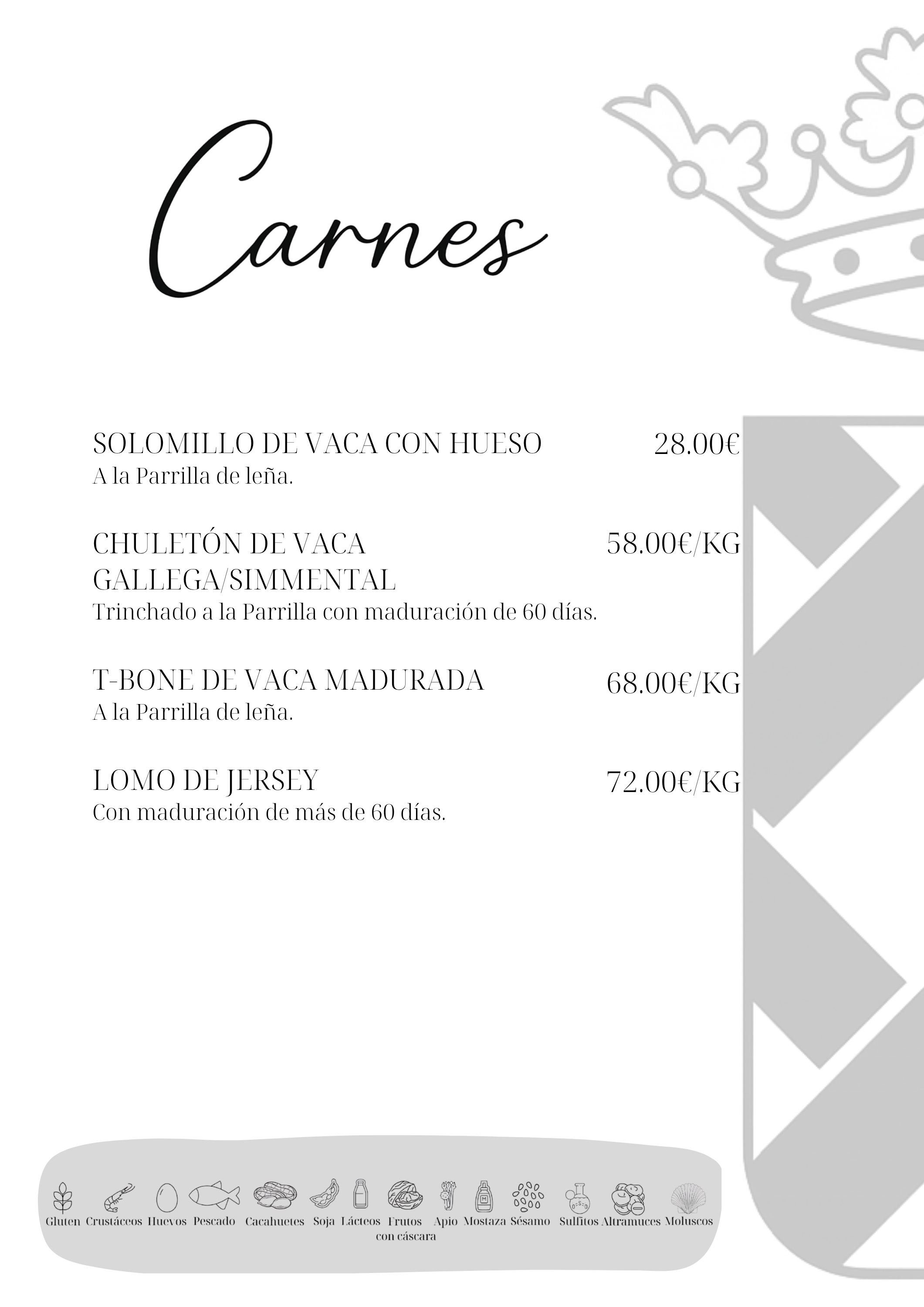 Carnes - carta